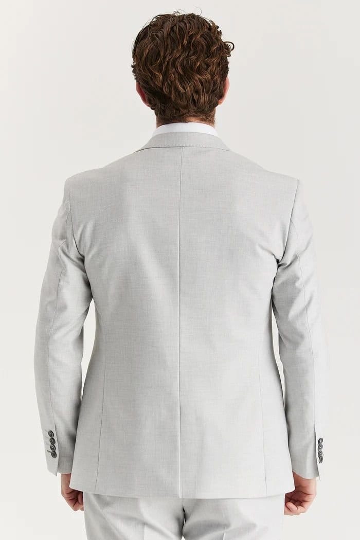 Paul Andrew Paul Andrew Men's Belmont Blazer Tailored Fit Summer Suit Jacket in Silver - 4