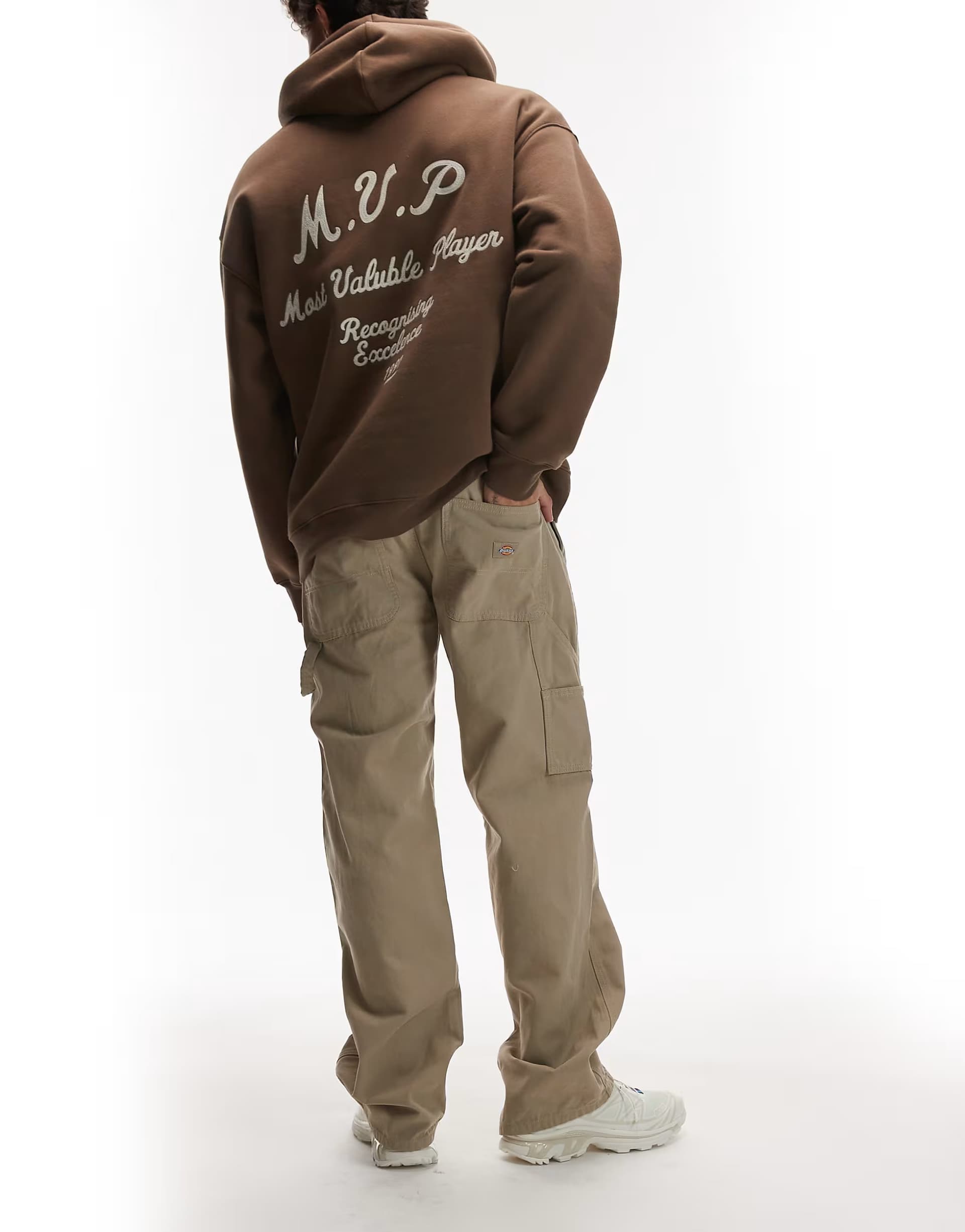ASOS Dickies canvas carpenter trousers in washed light tan