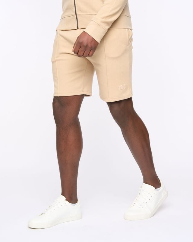 Duck&Cover Duck&Cover Hannings Men's Pintuck Jogger Shorts with Stretch in Stone - 2