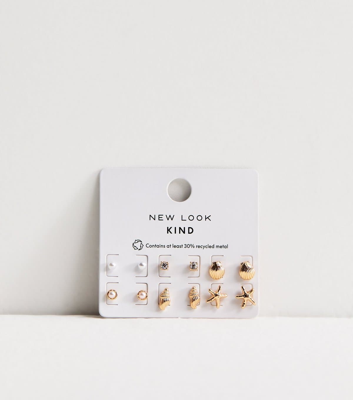 New Look Pack of 6 Gold Tone Seashell Stud Earrings New Look