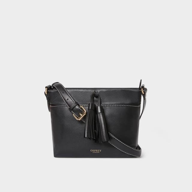 OSPREY LONDON OSPREY LONDON Women's The Classic Savanna Leather Crossbody Bag in Black - 2