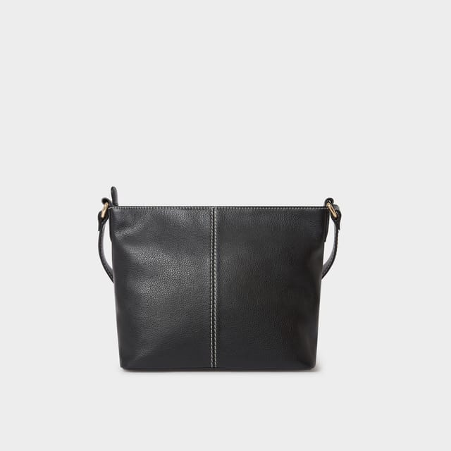 OSPREY LONDON OSPREY LONDON Women's The Classic Savanna Leather Crossbody Bag in Black - 3