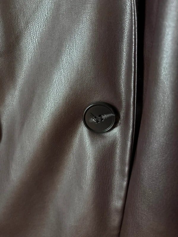 Bershka Brown Faux Leather Blazer Jacket