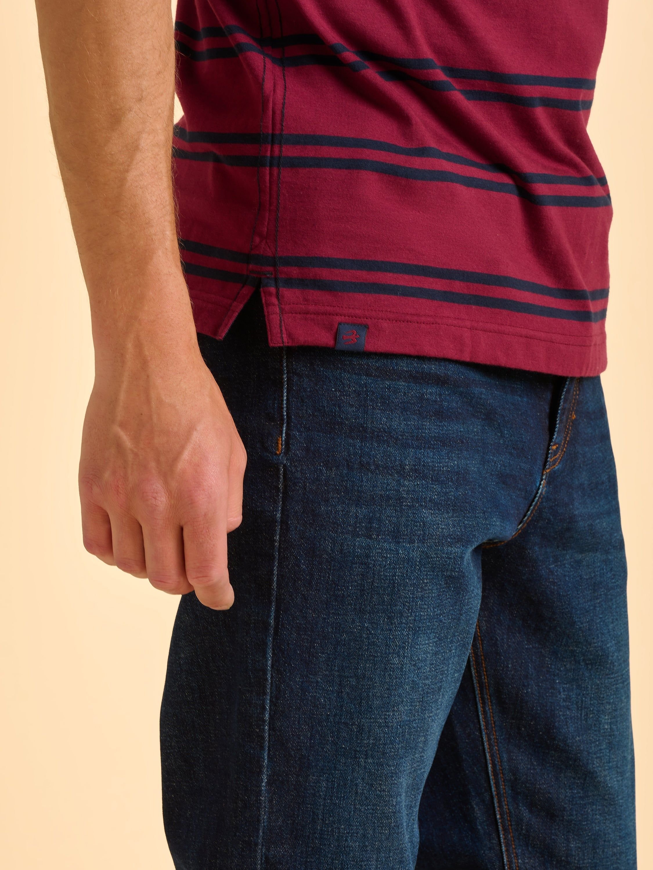 Brakeburn Brakeburn Men's Callender Stripe T-Shirt in Red - 3