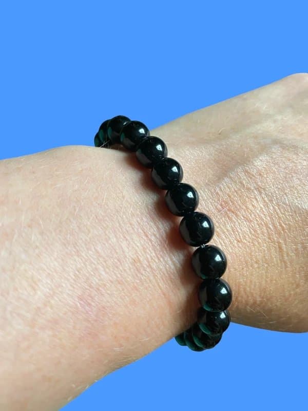 Crystal Black obsidian crystal bracelet