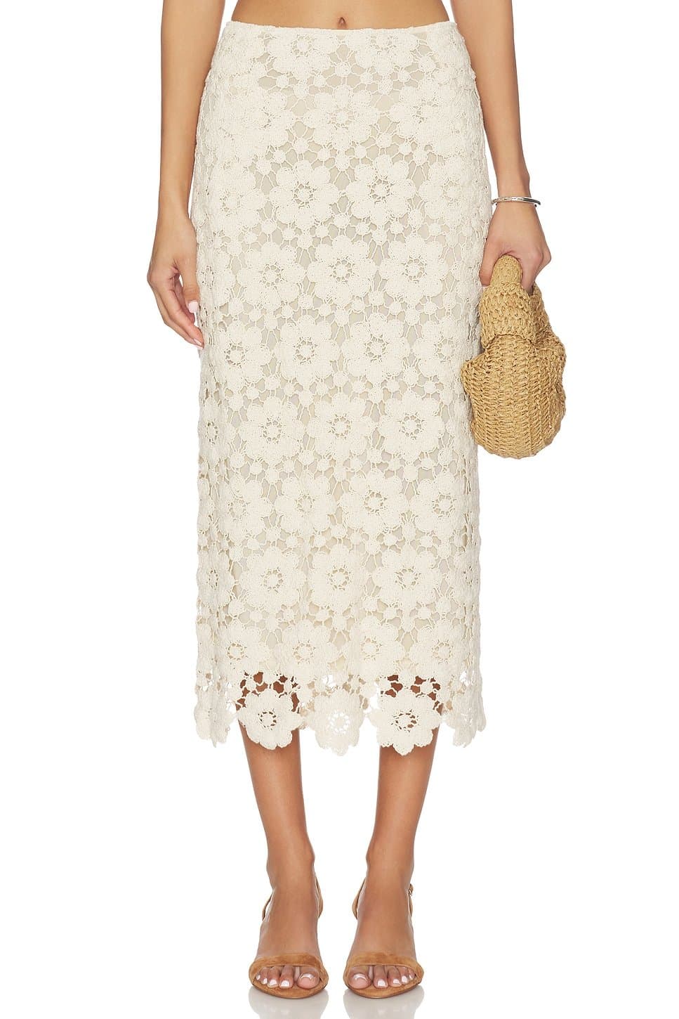 revolve Veneta Crochet Midi Skirt