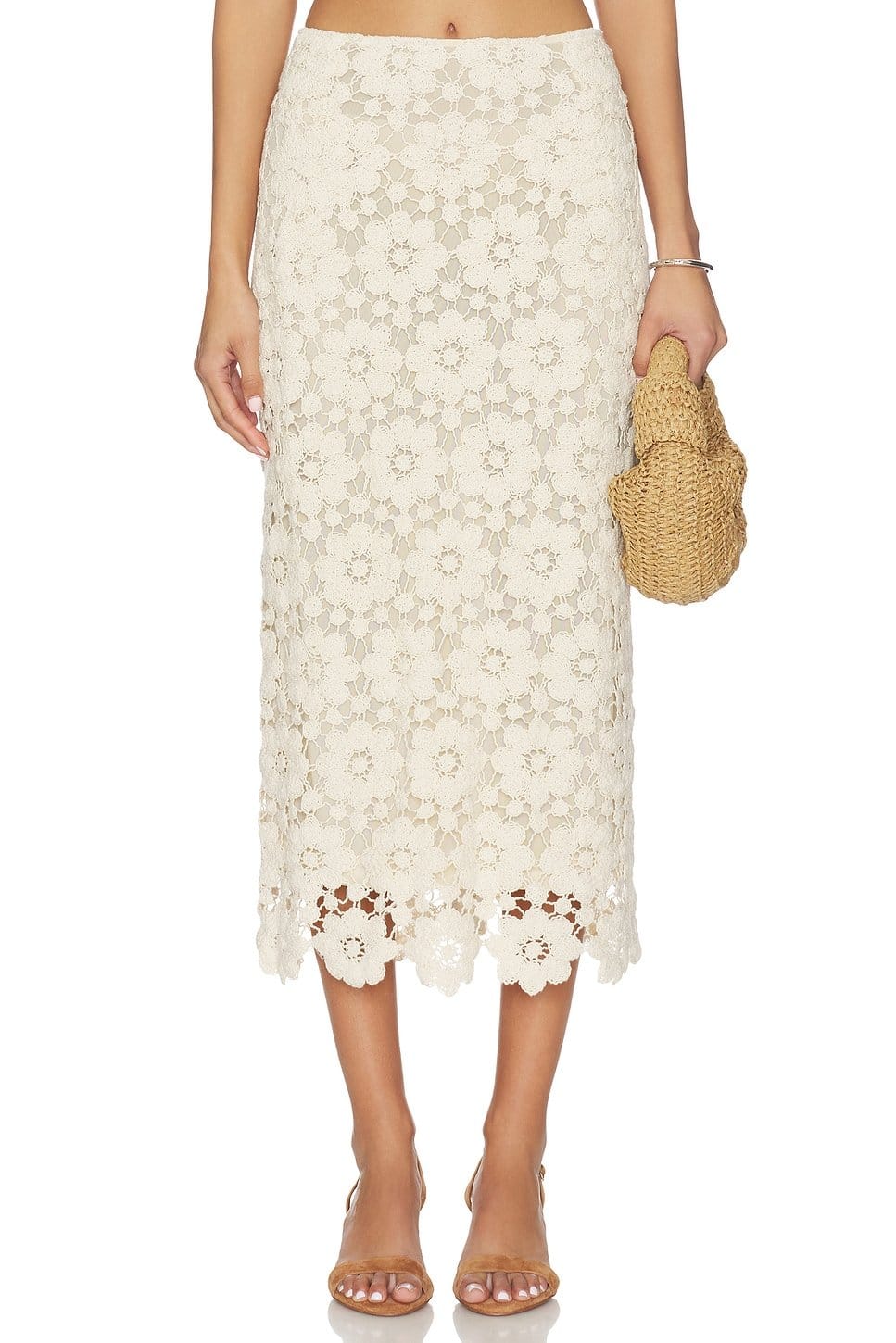 revolve Veneta Crochet Midi Skirt - 1