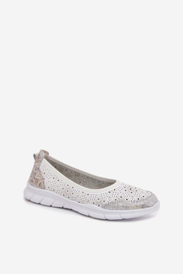 Love Lace Love Lace Women's SBarski Natural Lace Ballet Flats with Comfort Insoles in White - 2