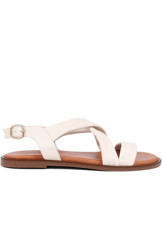 Jones Bootmaker Jones Bootmaker Women's Hali Leather Sandals in White - 2