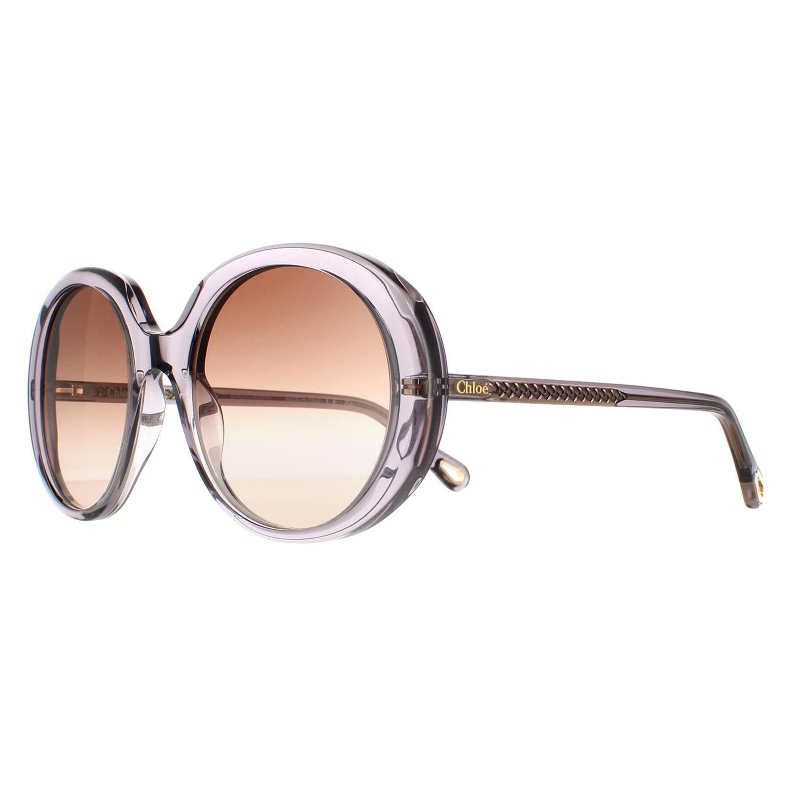 Chloé Chloé Women's Oval Transparent Grey Brown Gradient CH0007S - 2