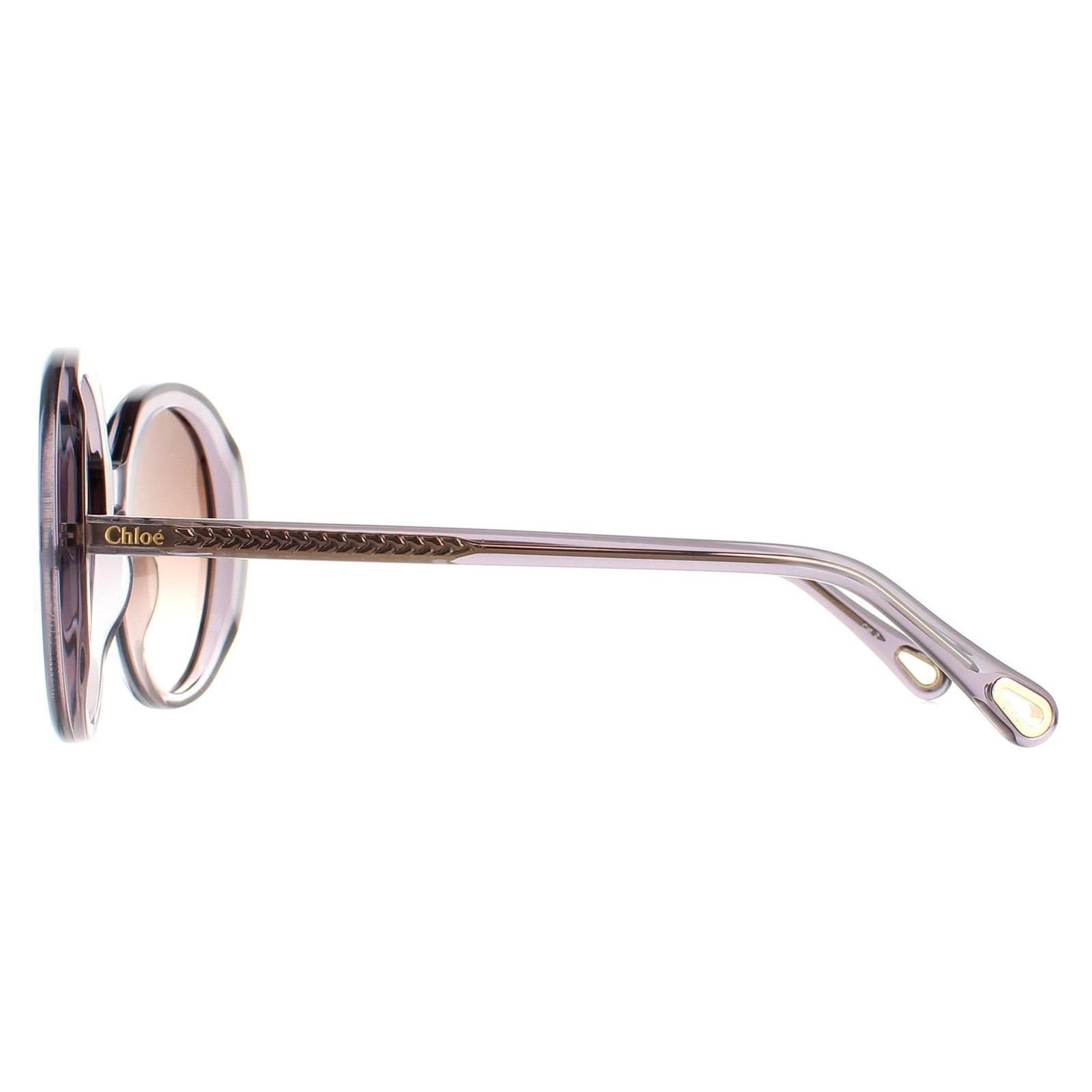 Chloé Chloé Women's Oval Transparent Grey Brown Gradient CH0007S - 3
