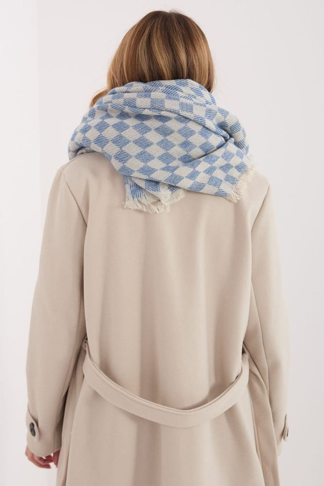 Love Lace Love Lace Women's Viscose Wool Geometric Scarf Shawl with Delicate Fringes in Beige - 3