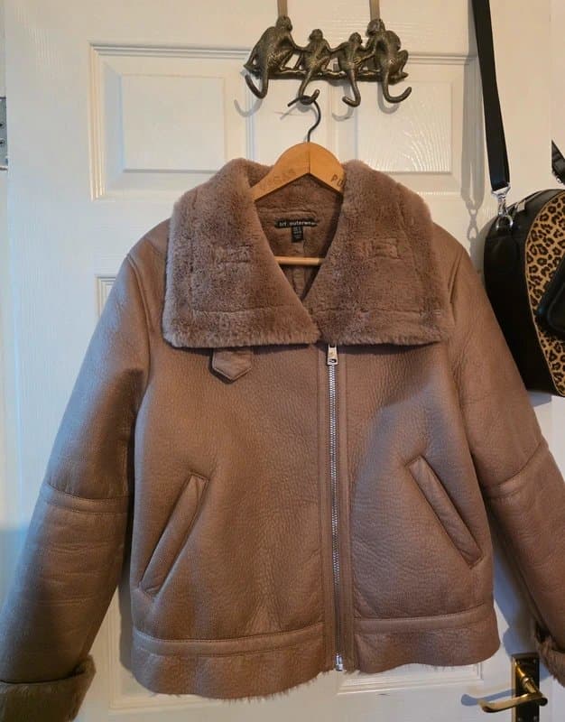 Zara Zara Faux Leather Aviator Jacket