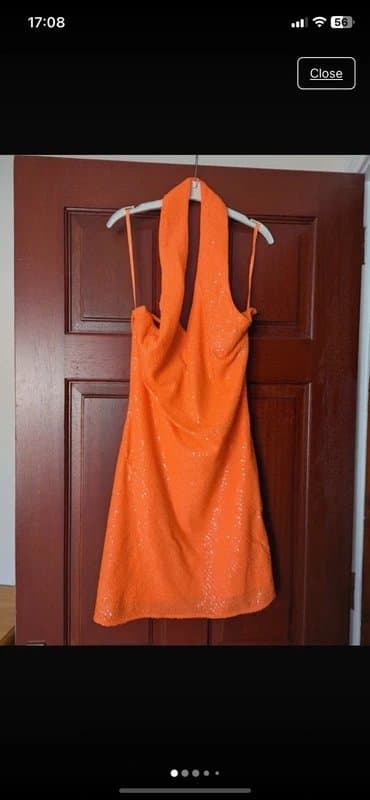 ASOS ASOS orange sequin embellished mini dress