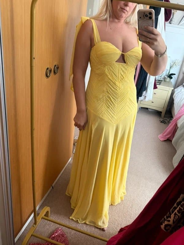 ASOS ASOS luxe yellow maxi chiffon dress