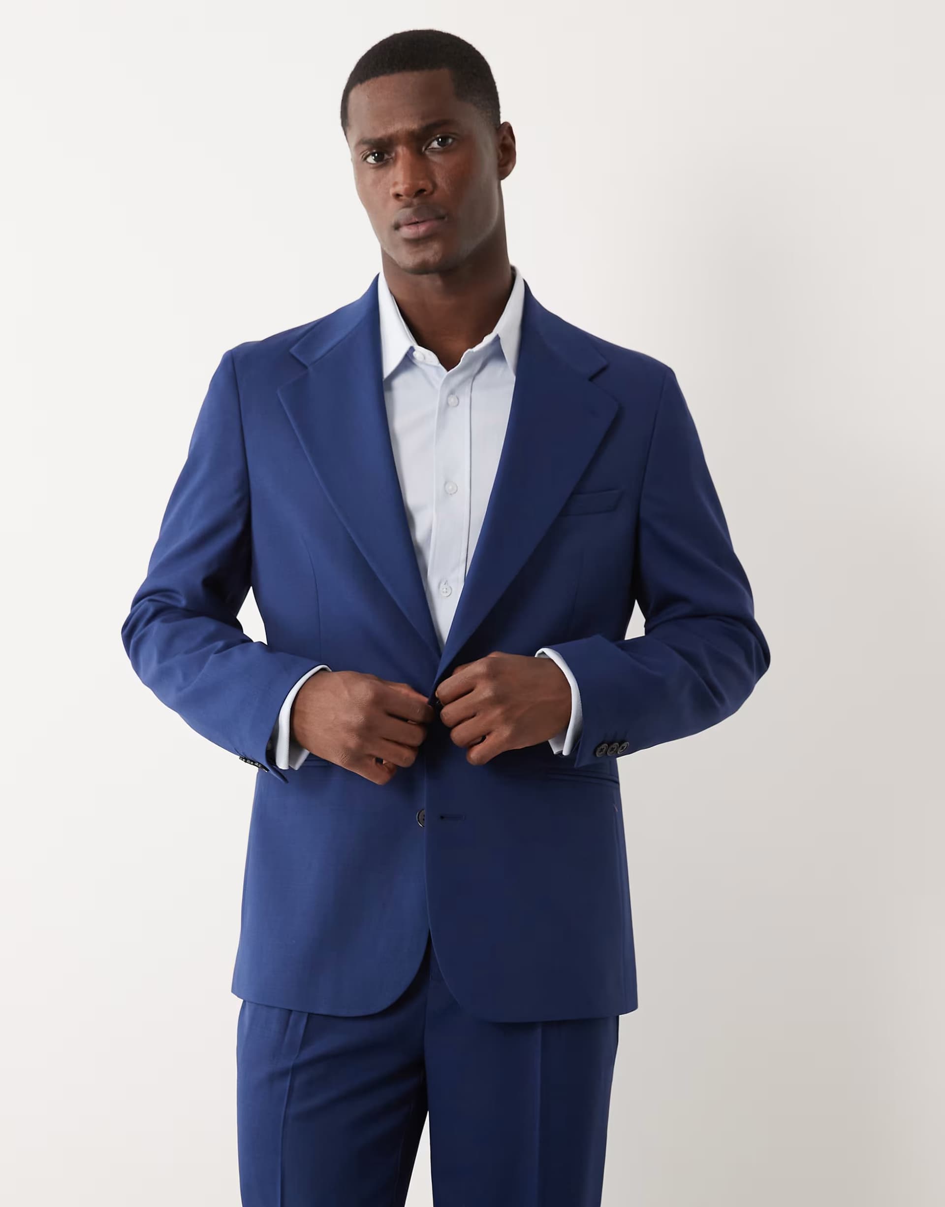 ASOS ASOS DESIGN 100% summer wool slim suit jacket in navy
