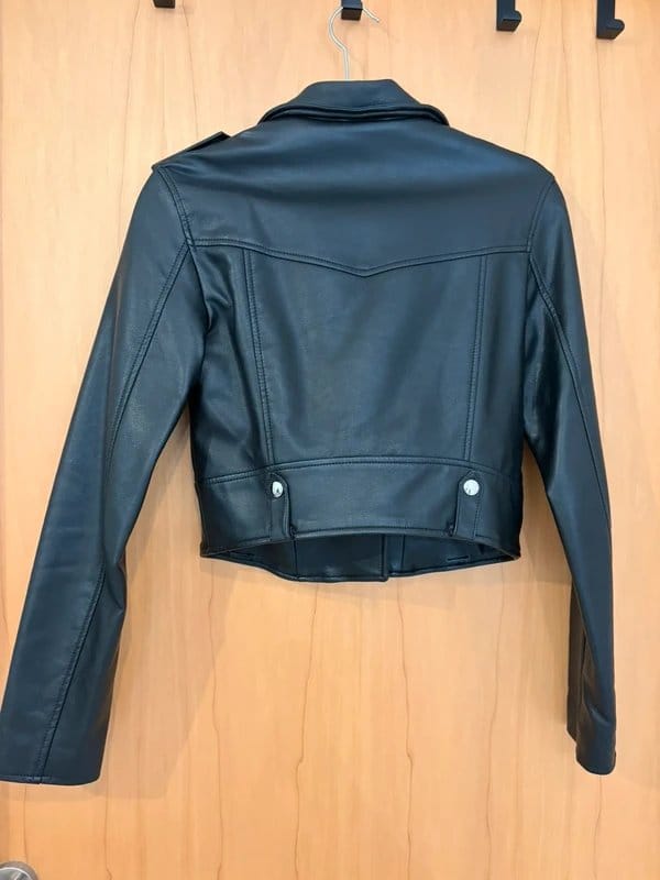 Bershka Black Leather Biker Jacket