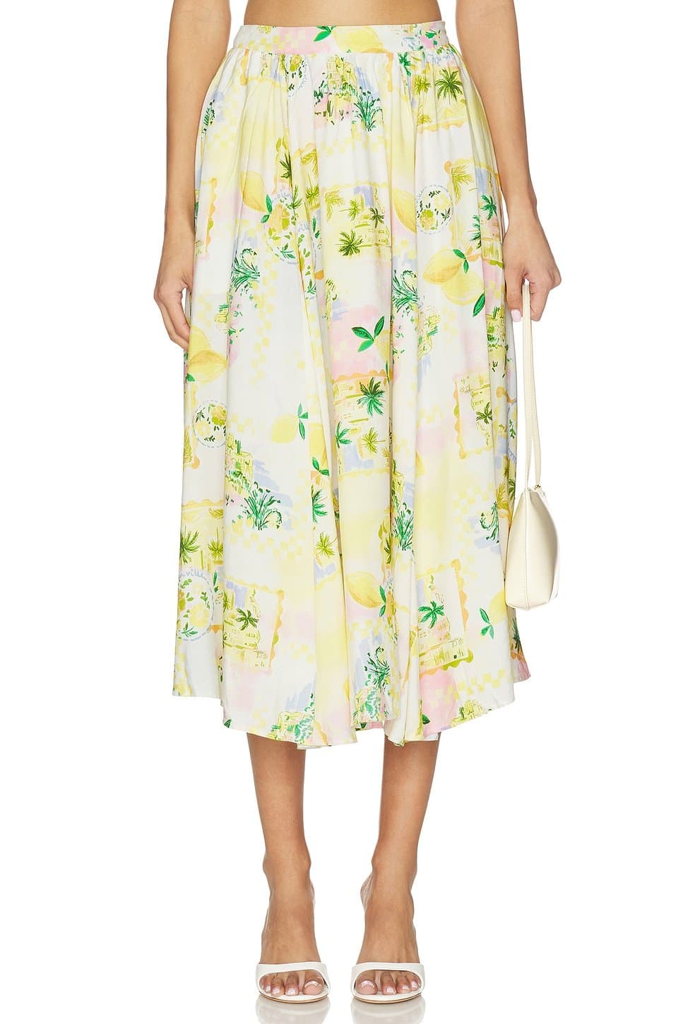 revolve ASTR the Label Floral Print Midi Skirt in Lemon Paradise