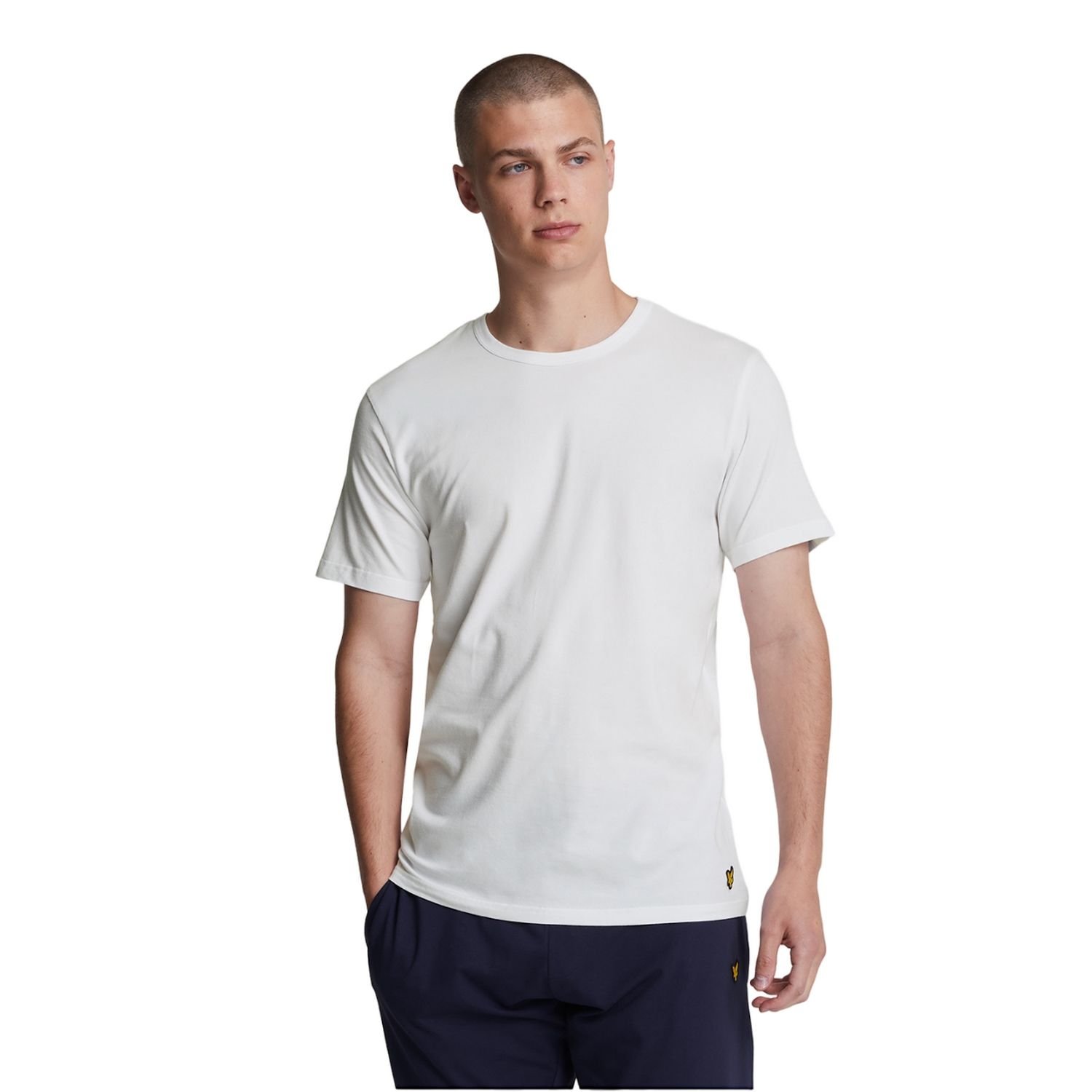 Lyle & Scott Lyle & Scott Men's Basic T-Shirt (Pack of 3) in White - 4