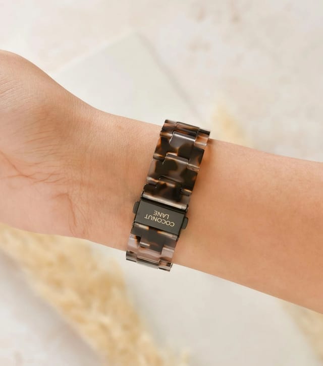 Coconut Lane Off White Tortoiseshell Effect Apple Watch Strap Coconut Lane New Look - 2