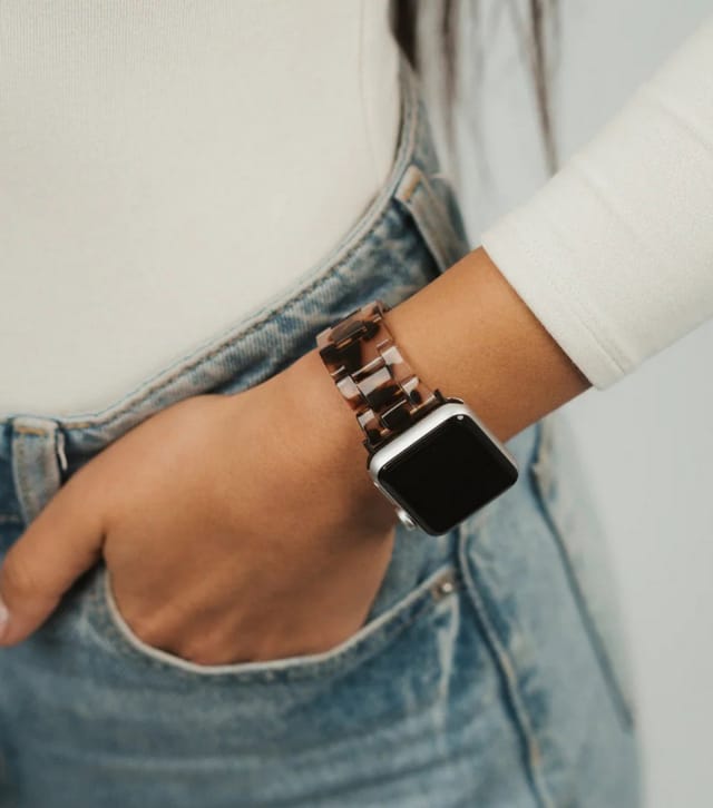 Coconut Lane Off White Tortoiseshell Effect Apple Watch Strap Coconut Lane New Look - 3