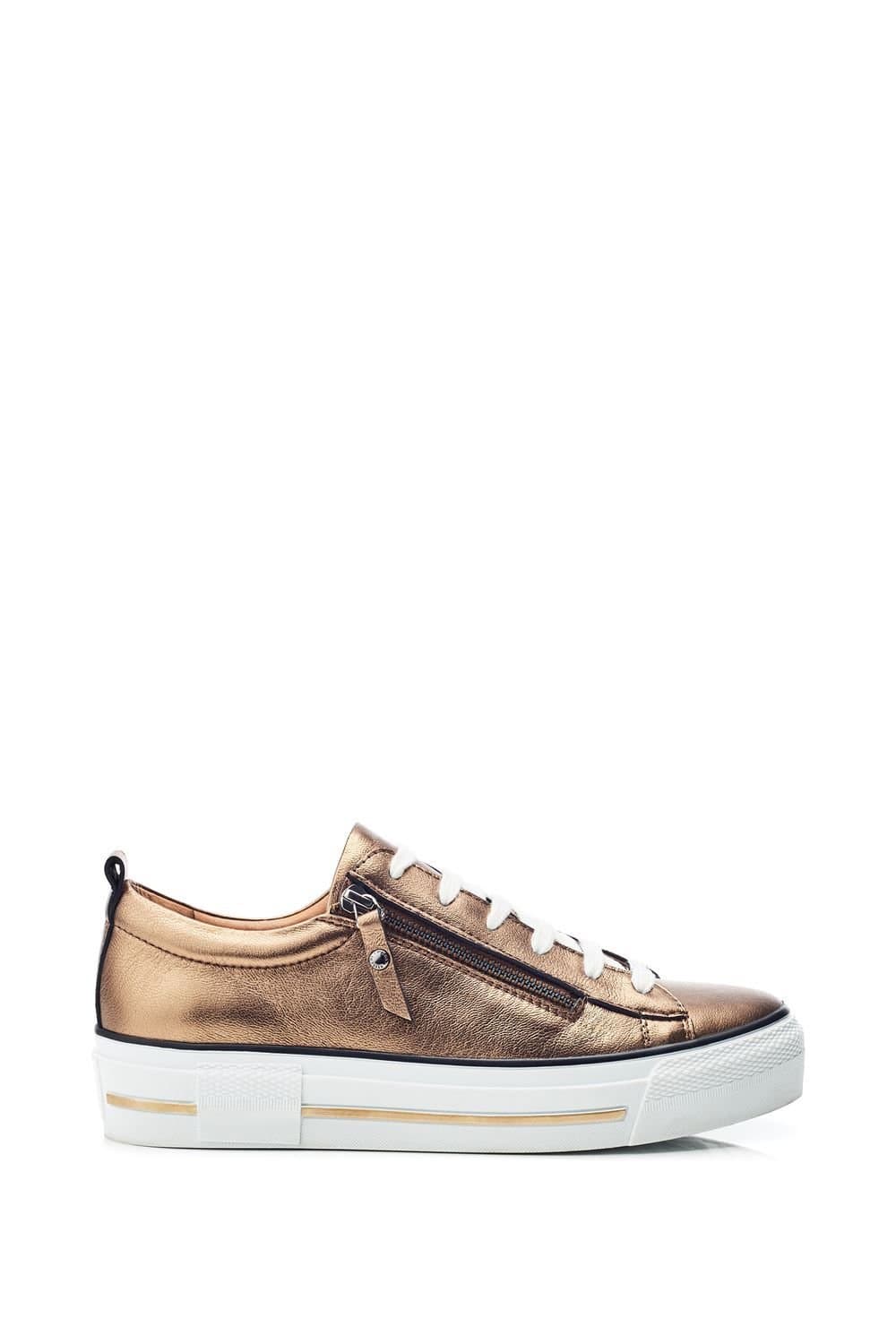 Moda In Pelle Moda In Pelle Women's 'Filician' Metallic Leather New Trainers in Gold