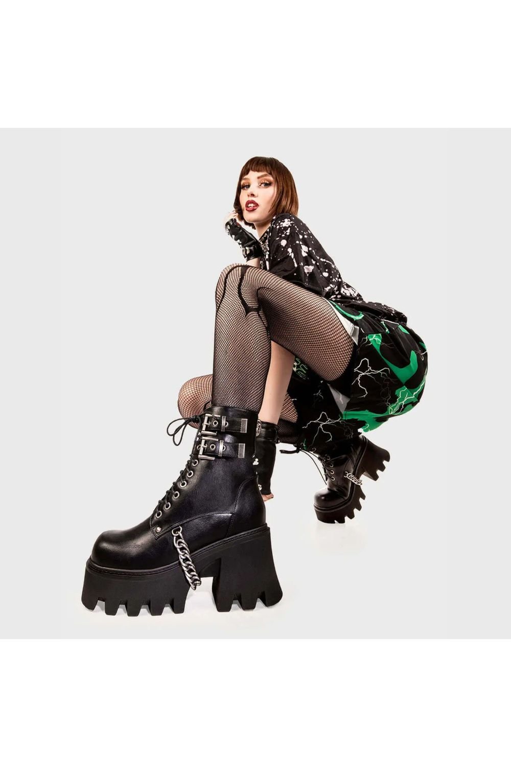 Lamoda Lamoda Women's Hostages Black PU Chunky Platform Ankle Boots, Fashionable Heel - 3