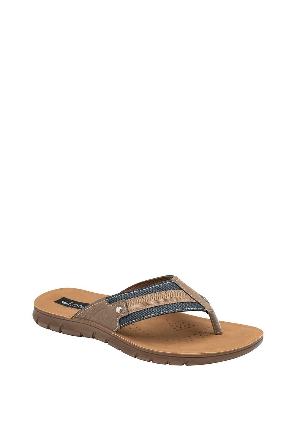 Lotus Lotus Men's 'Ian' Toe-Post Mule Sandals in Blue