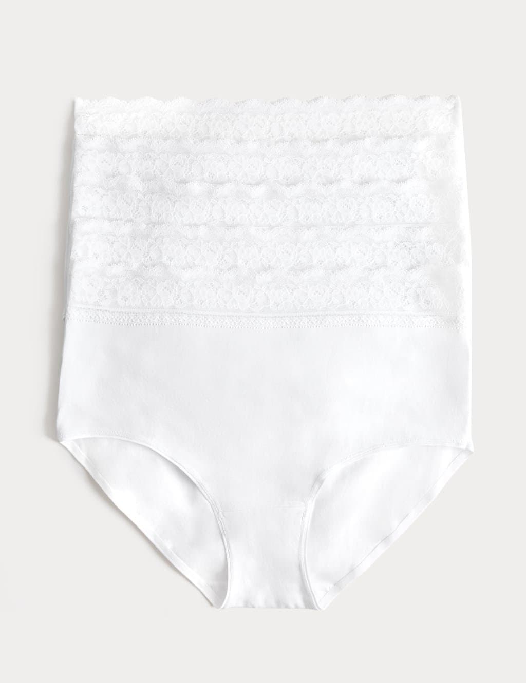 Marks & Spencer M&S 5pk Cotton Lycra® & Lace Full Briefs Dusky Pink