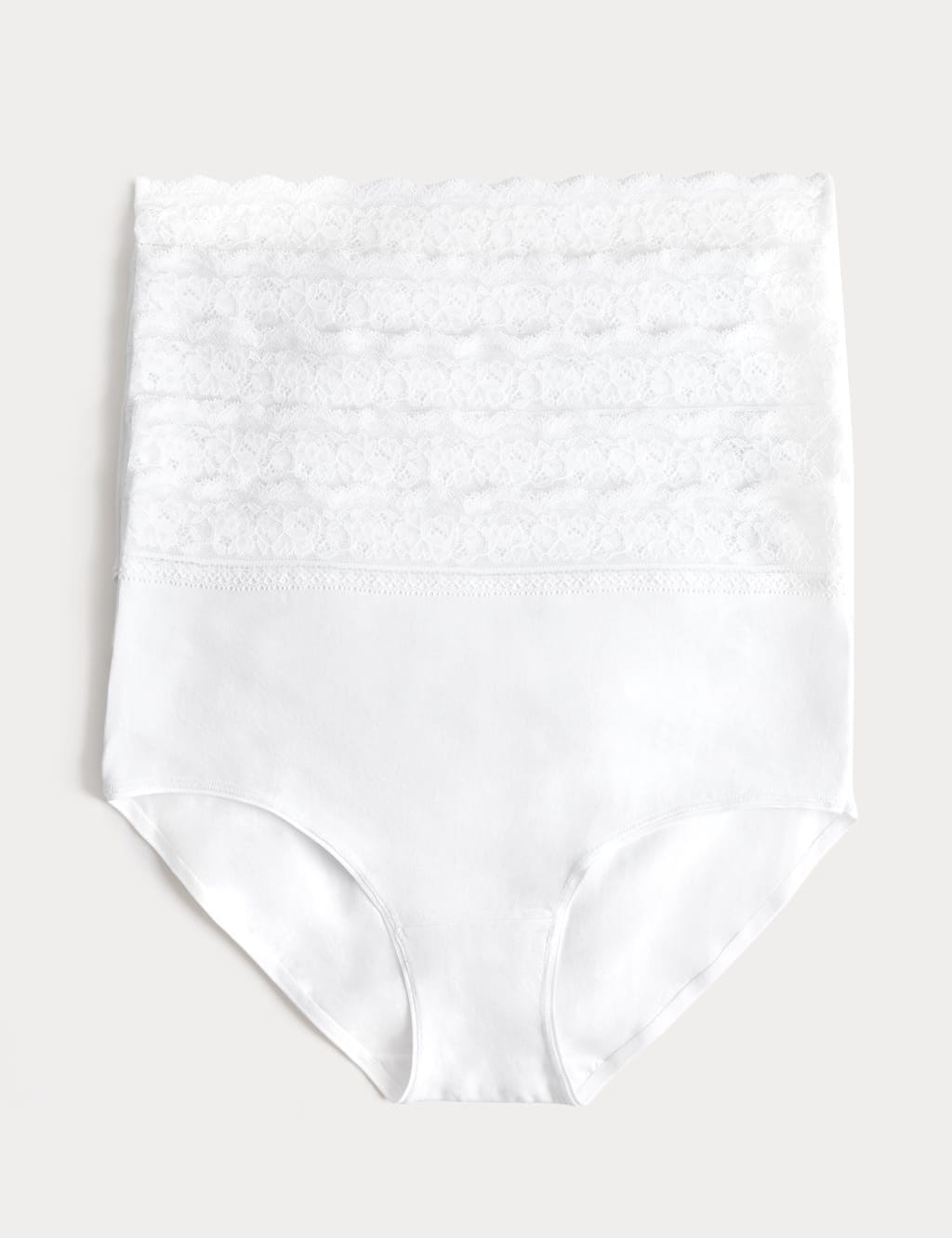 M&S 5pk Cotton Lycra® & Lace Full Briefs Dusky Pink