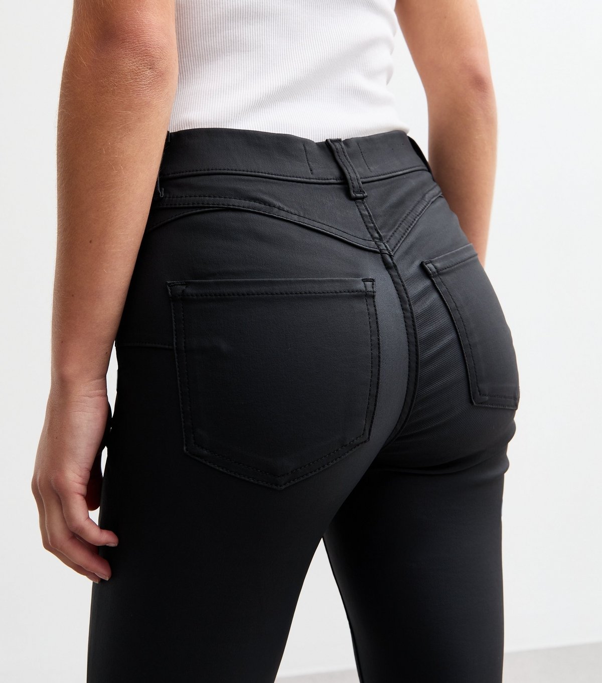 New Look Women's Petite Black Coated Jeggings New Look - 2