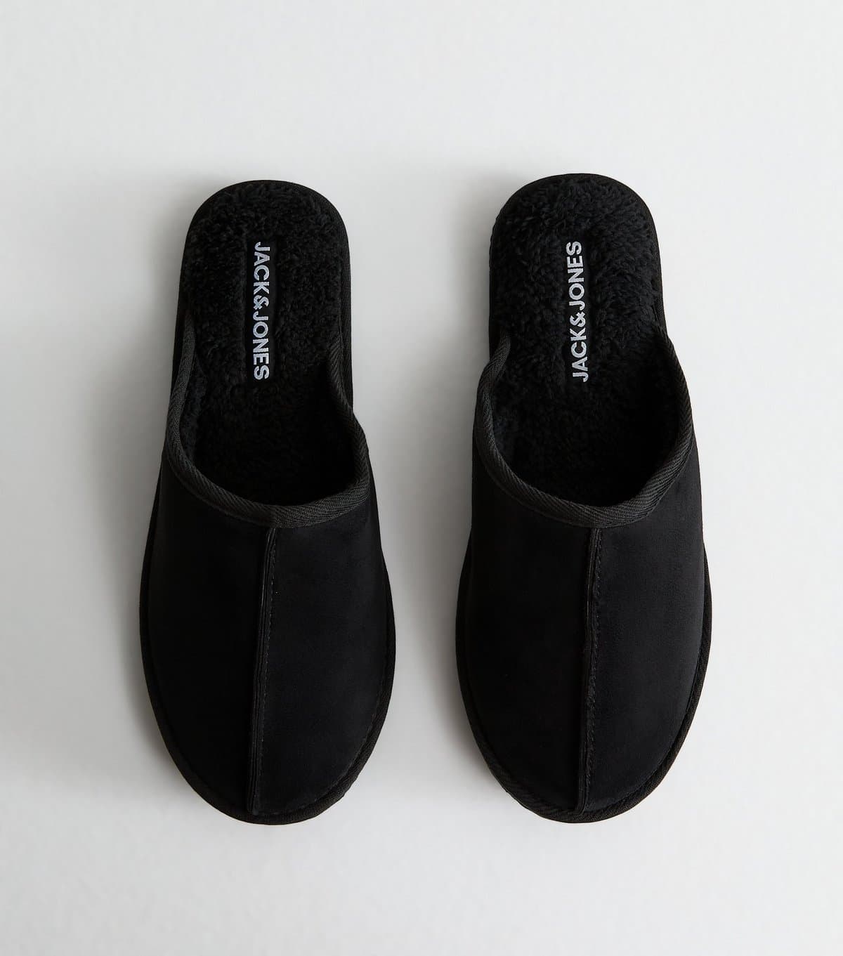 jack & jones Men's Black Faux Suede Slippers Jack & Jones New Look