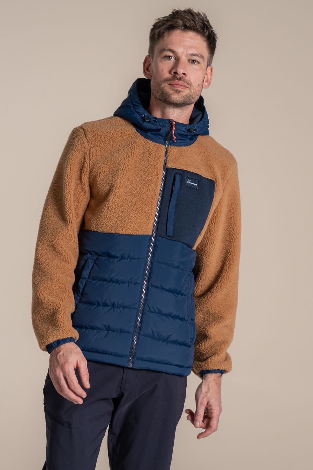 Craghoppers Craghoppers Men's Jakob Hooded Hybrid Insulated Fleece in Tan