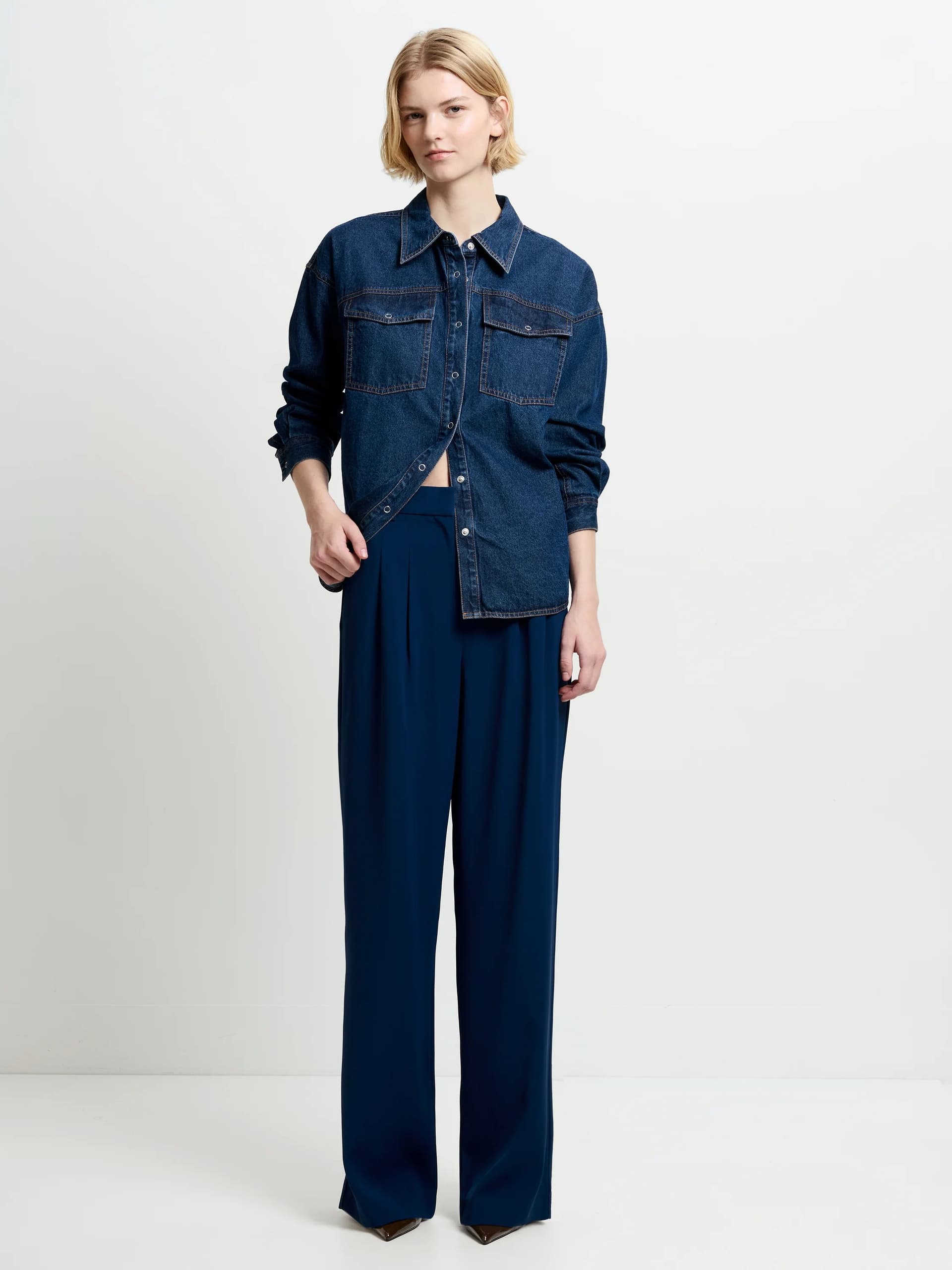 French Connection Harrie Tailored Trousers Midnight Blue