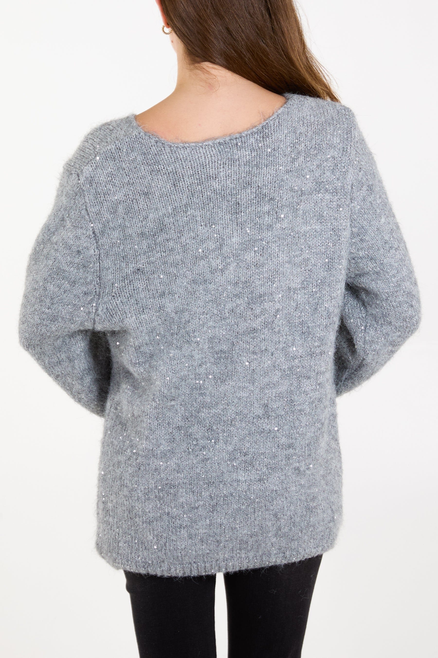 Blue Vanilla Fluffy Sequin Knit Jumper - 4