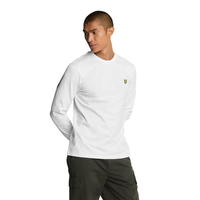Lyle & Scott Lyle & Scott Men's Plain Long-Sleeved T-Shirt in White - 3