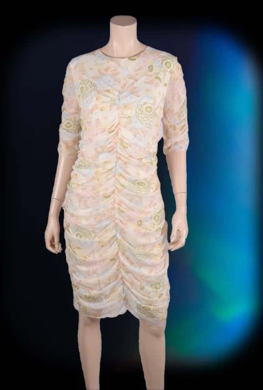 Ted Baker New Ted Baker Ainya ruched mesh floral dress light yellow- Ted size 2