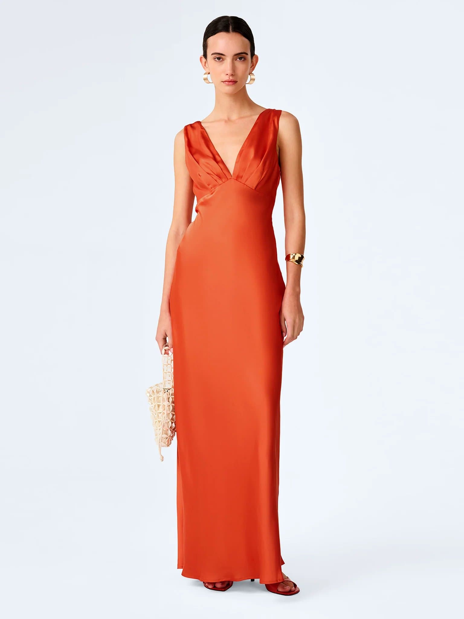 OMNES Casey Dress in Burnt Orange