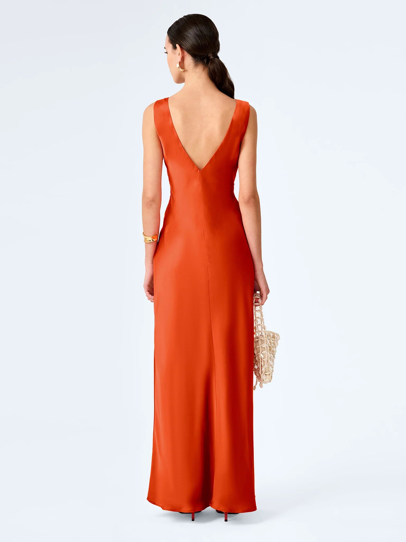 OMNES Casey Dress in Burnt Orange - 4