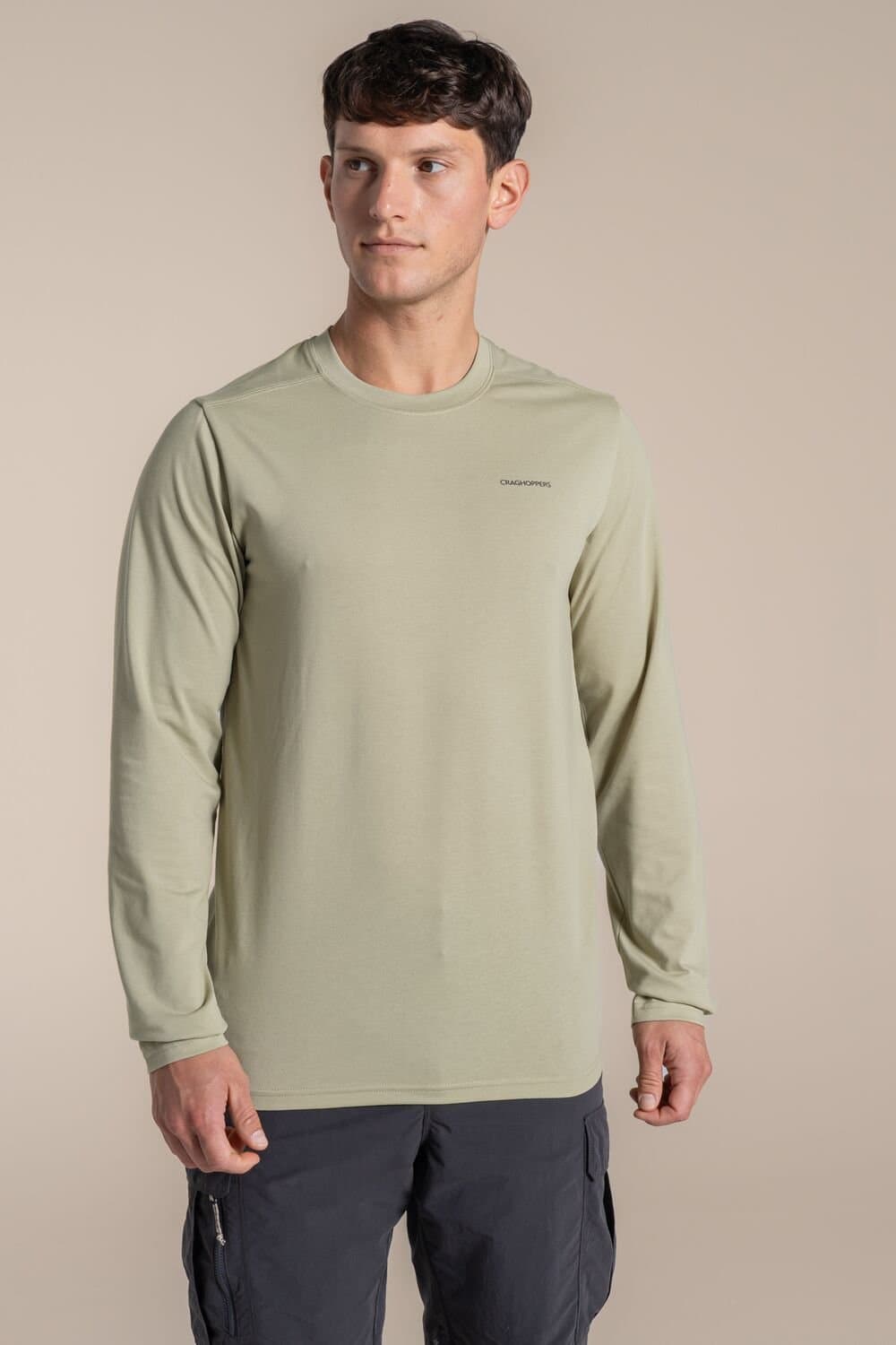 Craghoppers Craghoppers Men's NosiLife Abel Insect-Repellent Stretch Long Sleeved T-Shirt in Light Green