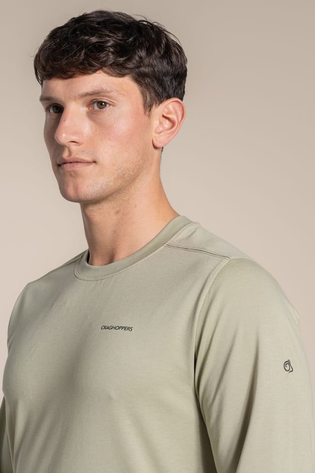 Craghoppers Craghoppers Men's NosiLife Abel Insect-Repellent Stretch Long Sleeved T-Shirt in Light Green - 3