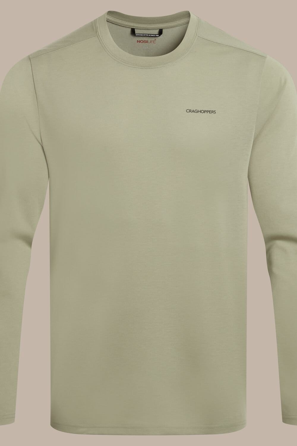 Craghoppers Craghoppers Men's NosiLife Abel Insect-Repellent Stretch Long Sleeved T-Shirt in Light Green - 4