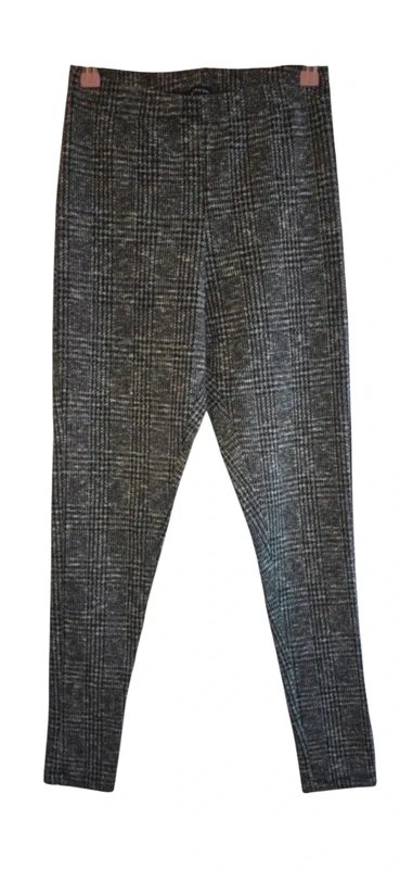 Peacocks Grey Plaid Check Jersey Leggings Trousers Size 10 £2 - 1