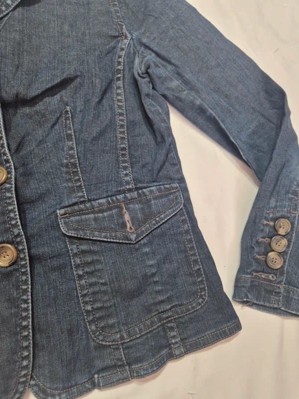Liz Claiborne Liz Claiborne Denim Jacket Y2K Vintage Blue Jean Fitted Blazer Smart Casual UK 10