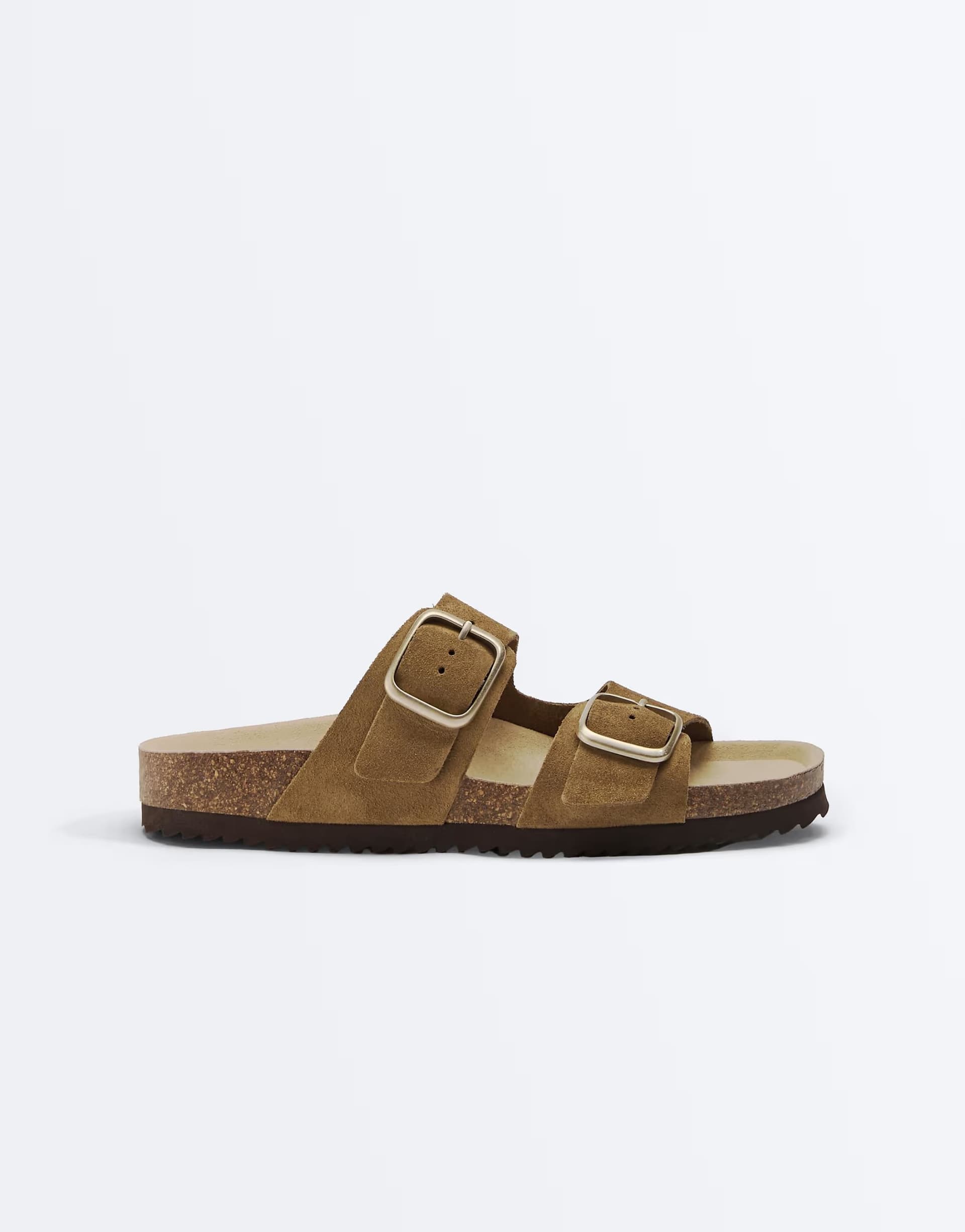 ASOS OYSHO Buckle split-leather sandal in mole