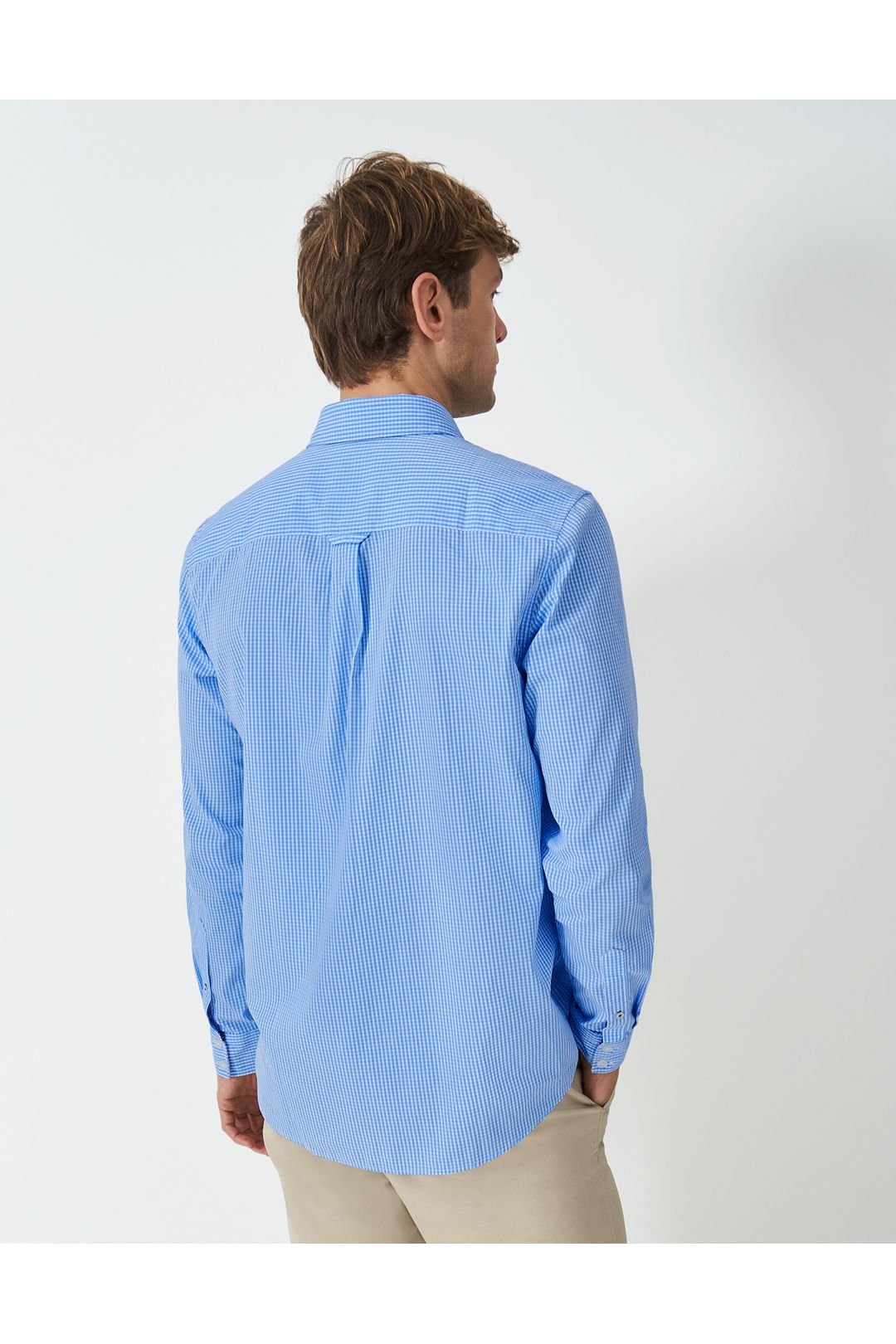 Crew Clothing Crew Clothing Men's Crew Classic Shirt Micro Gingham Blue/White in Sky Blue - 3