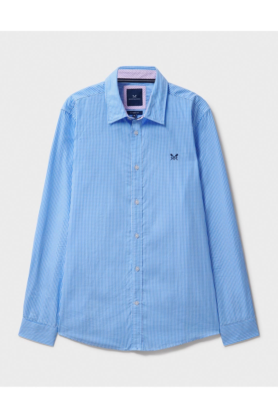 Crew Clothing Crew Clothing Men's Crew Classic Shirt Micro Gingham Blue/White in Sky Blue - 4