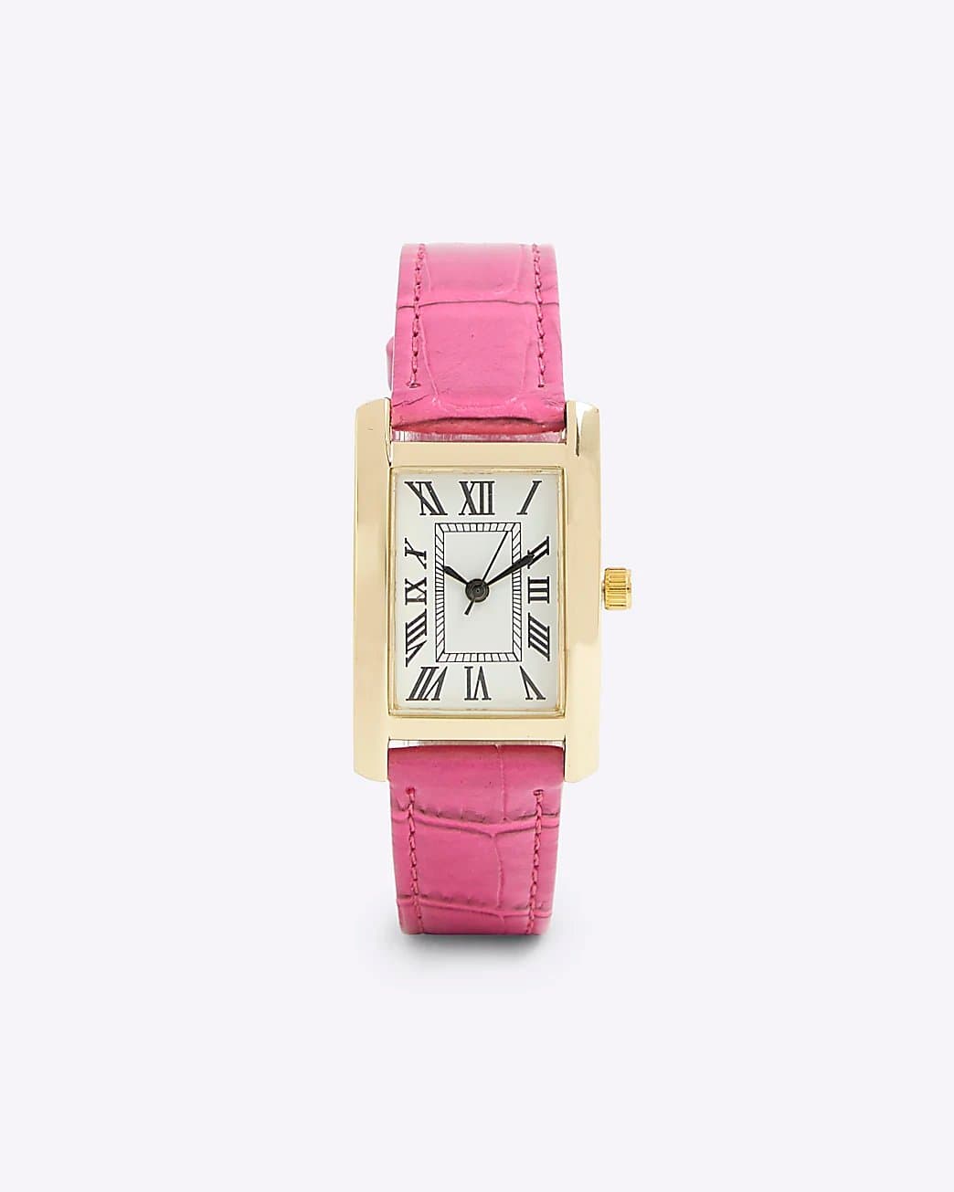 River Island River Island Womens Pink Rose Gold Link Watch
