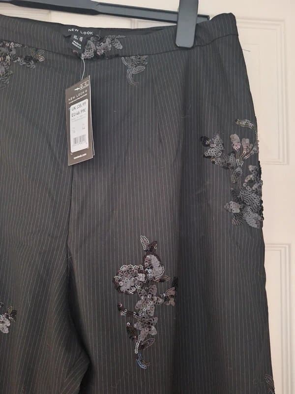 New Look Size 16 New look embellished wide leg trousers