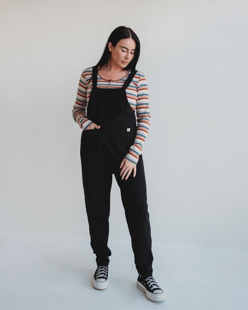 Turtledove London Women's Lila Black Dungarees